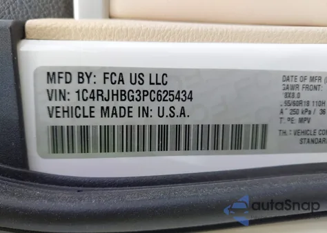 2023 Jeep Grand Cherokee Limited 4X4 z USA, uszkodzony, nr VIN 1C4RJHBG3PC625434